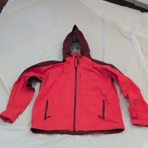 L.L. Bean Men's Orange and Maroon Raincoat